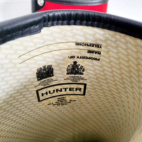 Hunter Bessy Red & Black Colorblock Winter Rain Boots Unisex Sz 6 Female 5 Male - Picture 9 of 12